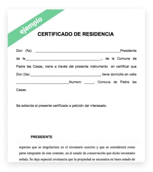 ejemplo certificado de residencia online